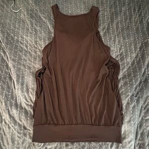 Brown sequin strap 2 layer shirt L